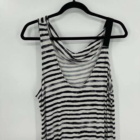 THREADS 4 THOUGHT Ink Stripe Soft Modal Cowl Neck Sleeveless Midi Dress Large - Picture 5 of 7